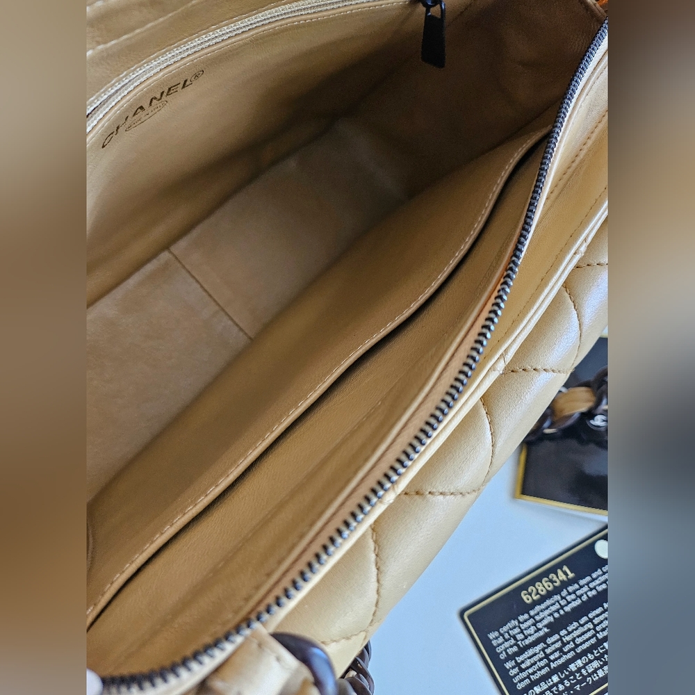 Chanel Beige Quilted Flap Bag - Picture 12 of 13